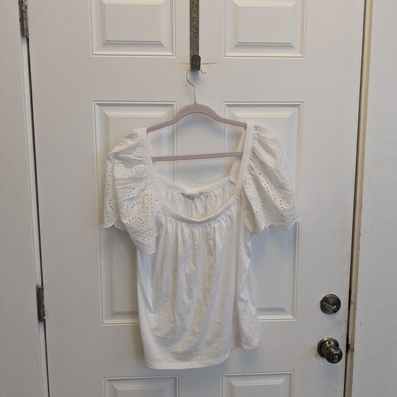NWT Boden White Eyelet Sleeve Top - Picture 1 of 4